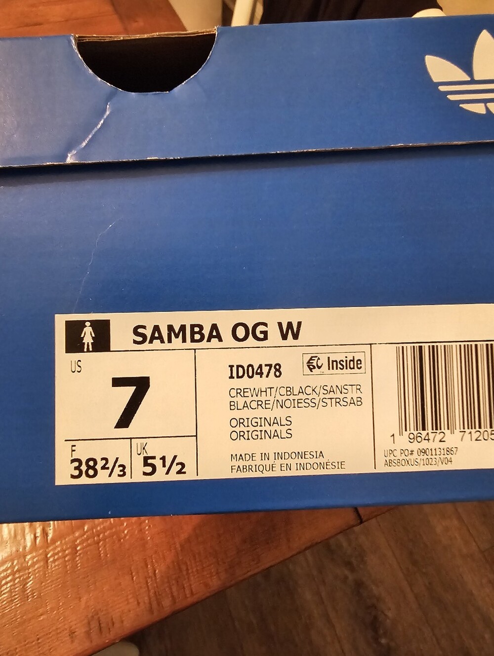 Adidas Samba OG Shoes With Box Black Cream Gold Womens 7 - Picture 5 of 5